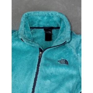 The North Face SM Fuzzy Fleece Jacket Teal Women's Small Full Zip